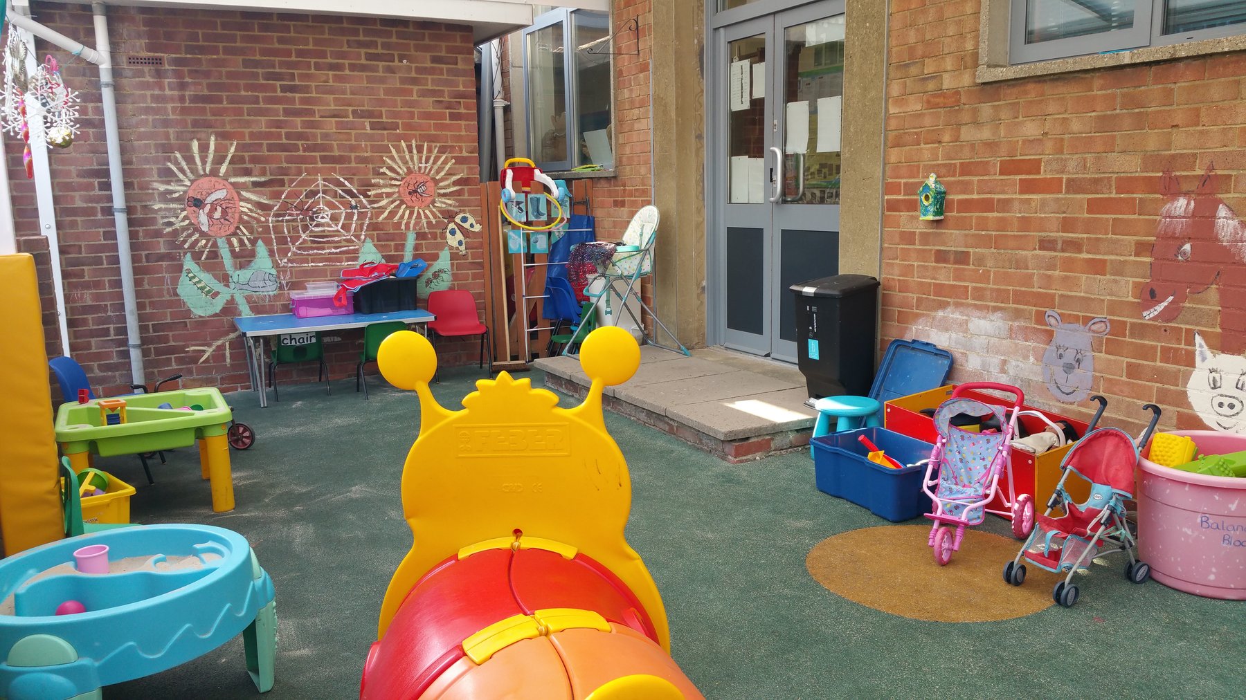 Outdoor play area used for early-morning activity