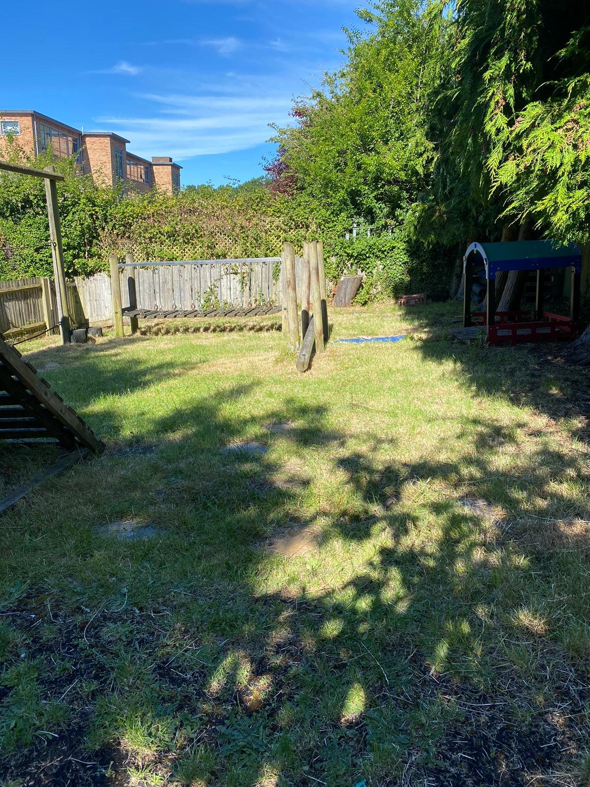 Outdoor garden play area at Dickory Docks